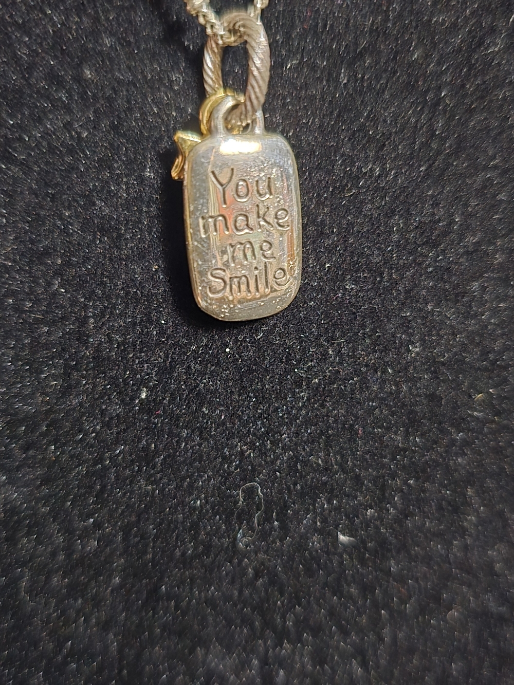 Brighton Silver and Gold 'Make Me Smile' Pendant Necklace